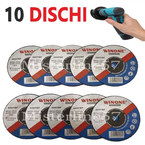 10 DISCO DA TAGLIO PER FERRO MINI FLEX 10 PEZZ DISCO PER METALLO 75 X 1.0 X 10
