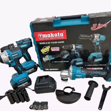 Kit 3 in 1 Trapano Avvitatore + Avvitatore a Impulsi + Smerigliatrice a Batteria Kit 3 in 1 Trapano Avvitatore + Avvitatore a Impulsi + Smerigliatrice a Batteria