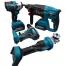 Kit 4 Elettroutensili Trapano Avvitatore A Impulso Smerigliatrice Tassellatore