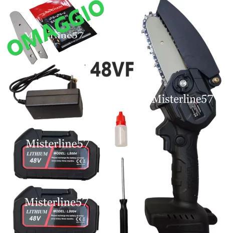 Mini motosega elettrica 2 Batterie Elettrosega a batteria tagliarami + valigia