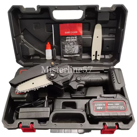 Mini motosega elettrica 2 Batterie Elettrosega a batteria tagliarami + valigia3 Mini motosega elettrica 2 Batterie Elettrosega a batteria tagliarami + valigia3