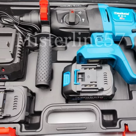 Tassellatore A Batteria 2 Batterie Martello Demolitore Percussione Trapano SDS4 Tassellatore A Batteria 2 Batterie Martello Demolitore Percussione Trapano SDS4